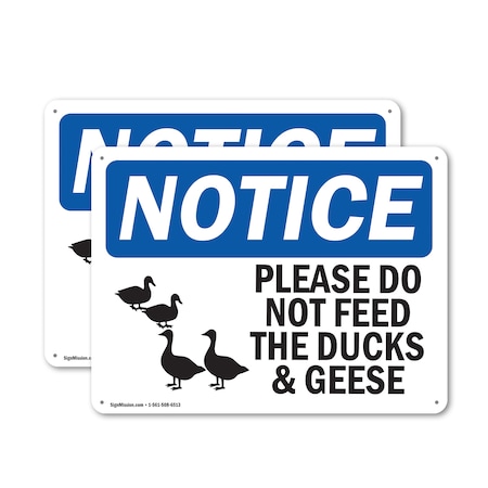 Signmission Please Do Not Feed The Ducks And Geese, 14 in W x Rectangle, Plastic OS-2PACK-NS-P-1014-L-17379